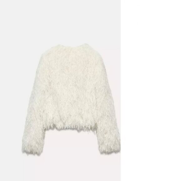 ZARA FRINGED JACKET WITH METALLIC THREAD - Picture 6 of 9